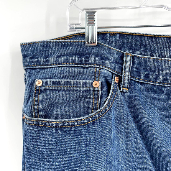 Levi's 505 REGULAR FIT MEN'S JEANS Medium Stonewash Non Stretch Size 44 x 32‎ - Picture 8 of 14